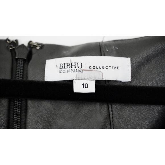 Bibhu Mohapatra Faux Leather Dress Sz 10 - Picture 5 of 6